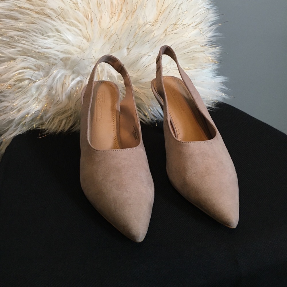 ASOS- taupe faux suede slingbacks. NWT